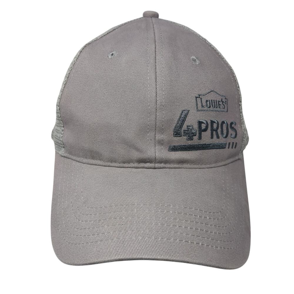 Lowe's 4 Pros Snapback Trucker Hat Gray One Size Mesh Back Adjustable